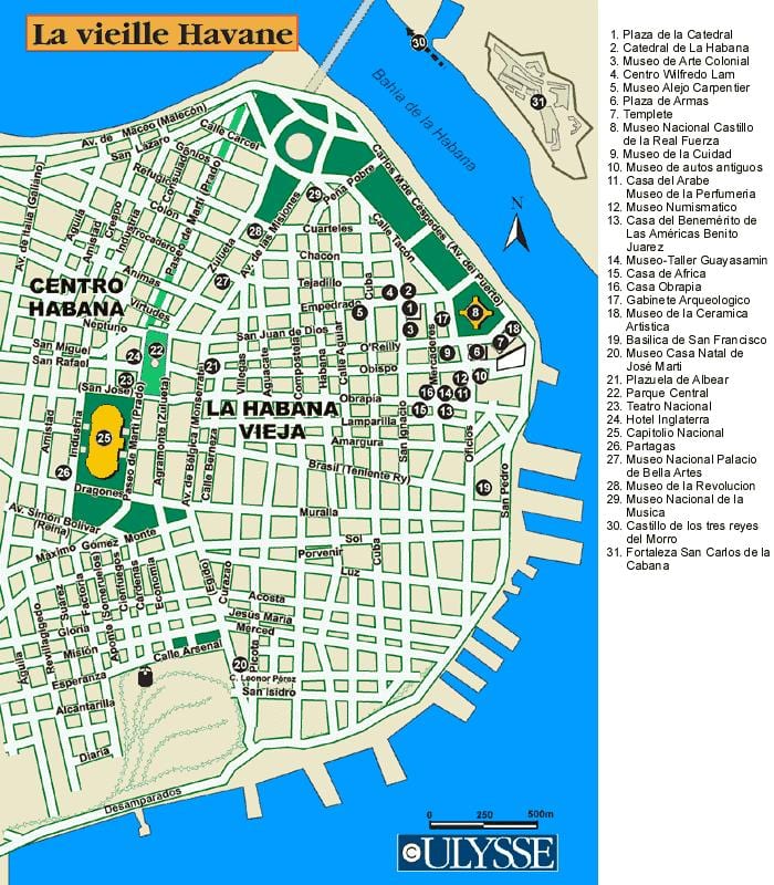 kort af Havana höfn kort