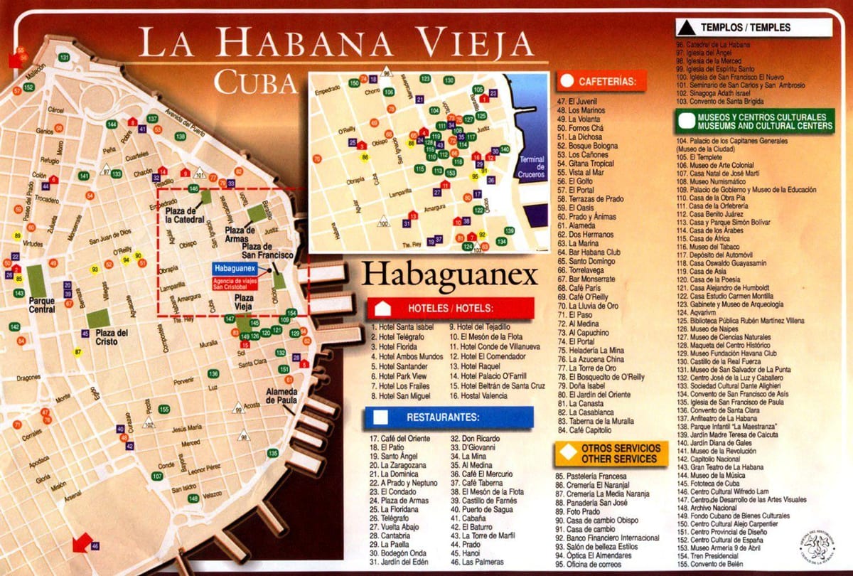 Havana skoðunarferðir kort