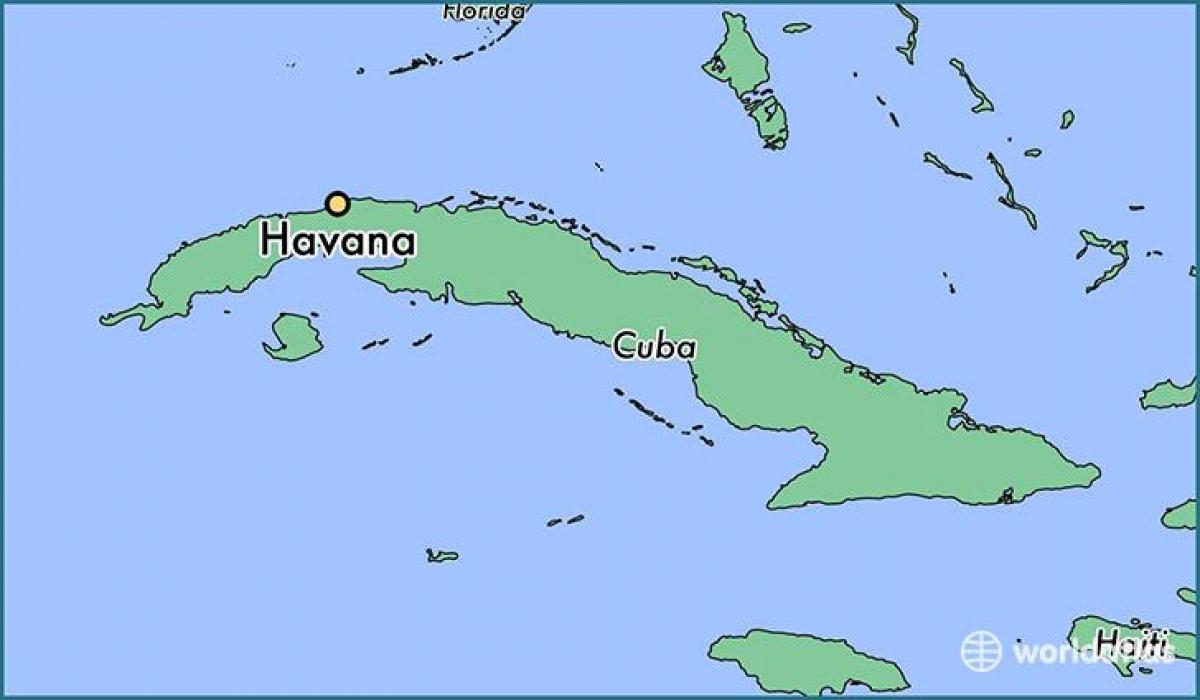 Havana Kúbu á kort